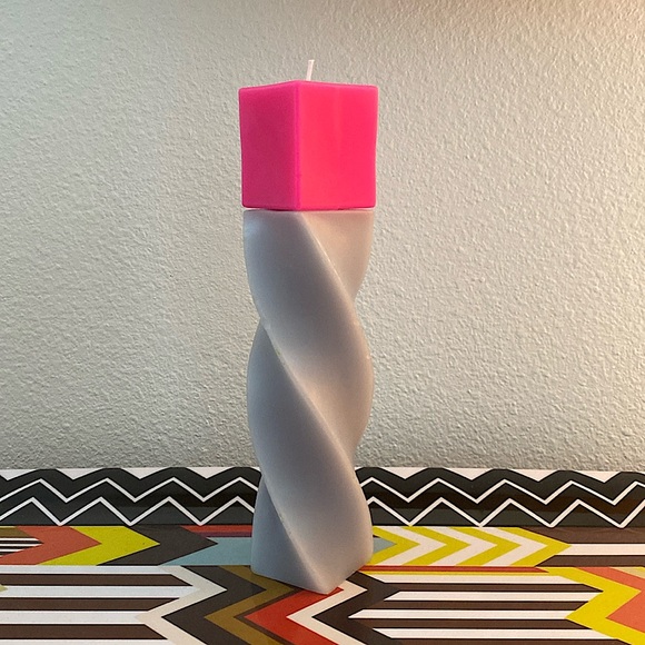 Other - Pink and Gray Twisted Candle